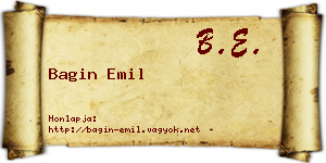Bagin Emil névjegykártya