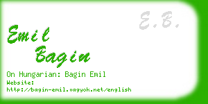 emil bagin business card